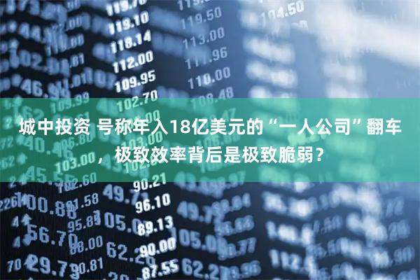 城中投资 号称年入18亿美元的“一人公司”翻车，极致效率背后是极致脆弱？