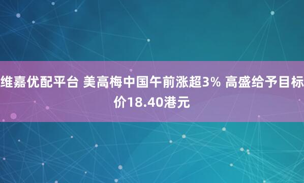 维嘉优配平台 美高梅中国午前涨超3% 高盛给予目标价18.40港元